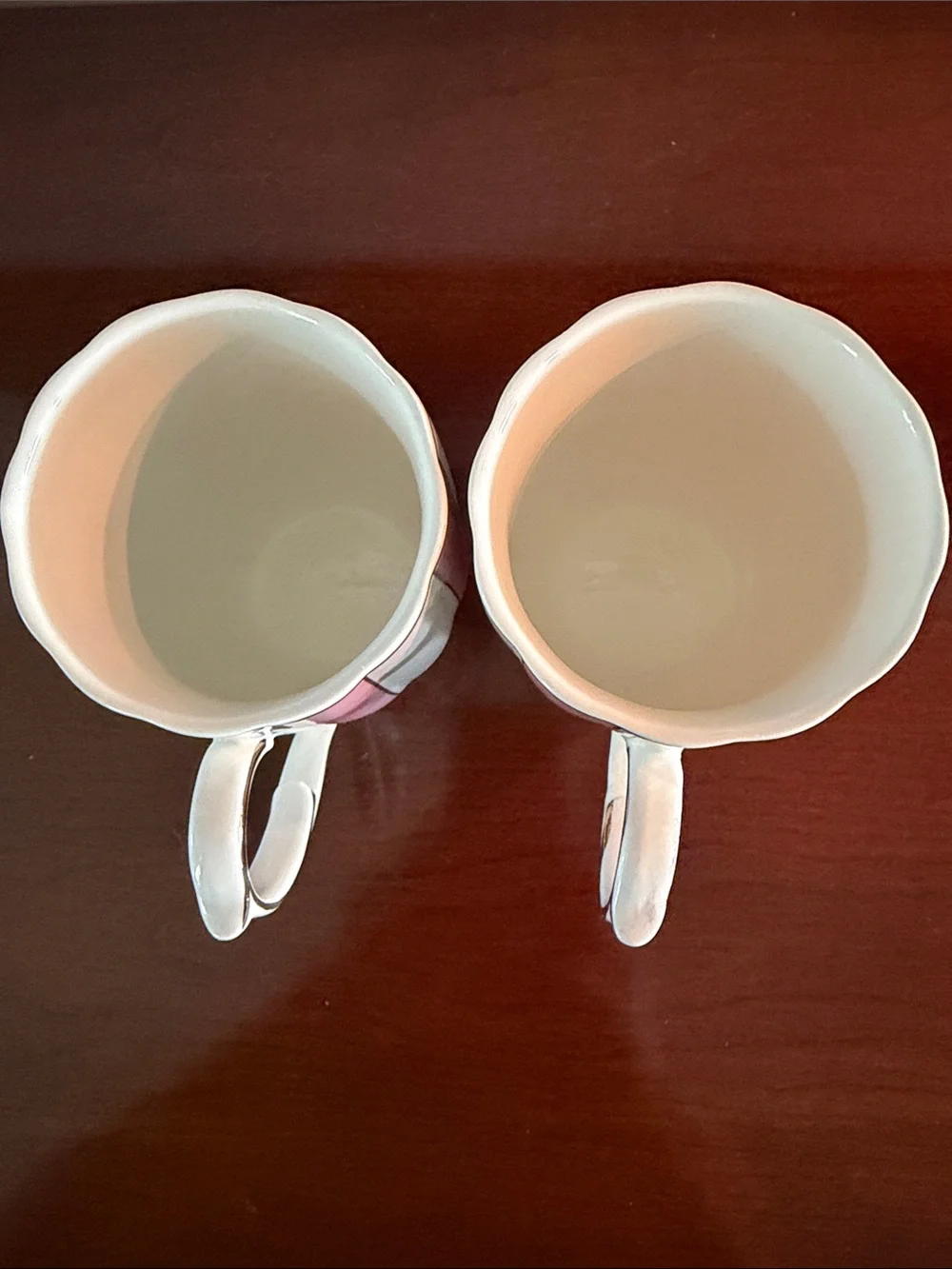Grace Teaware Pink & White Striped Mug Set – Gold Trim (Set of 2)